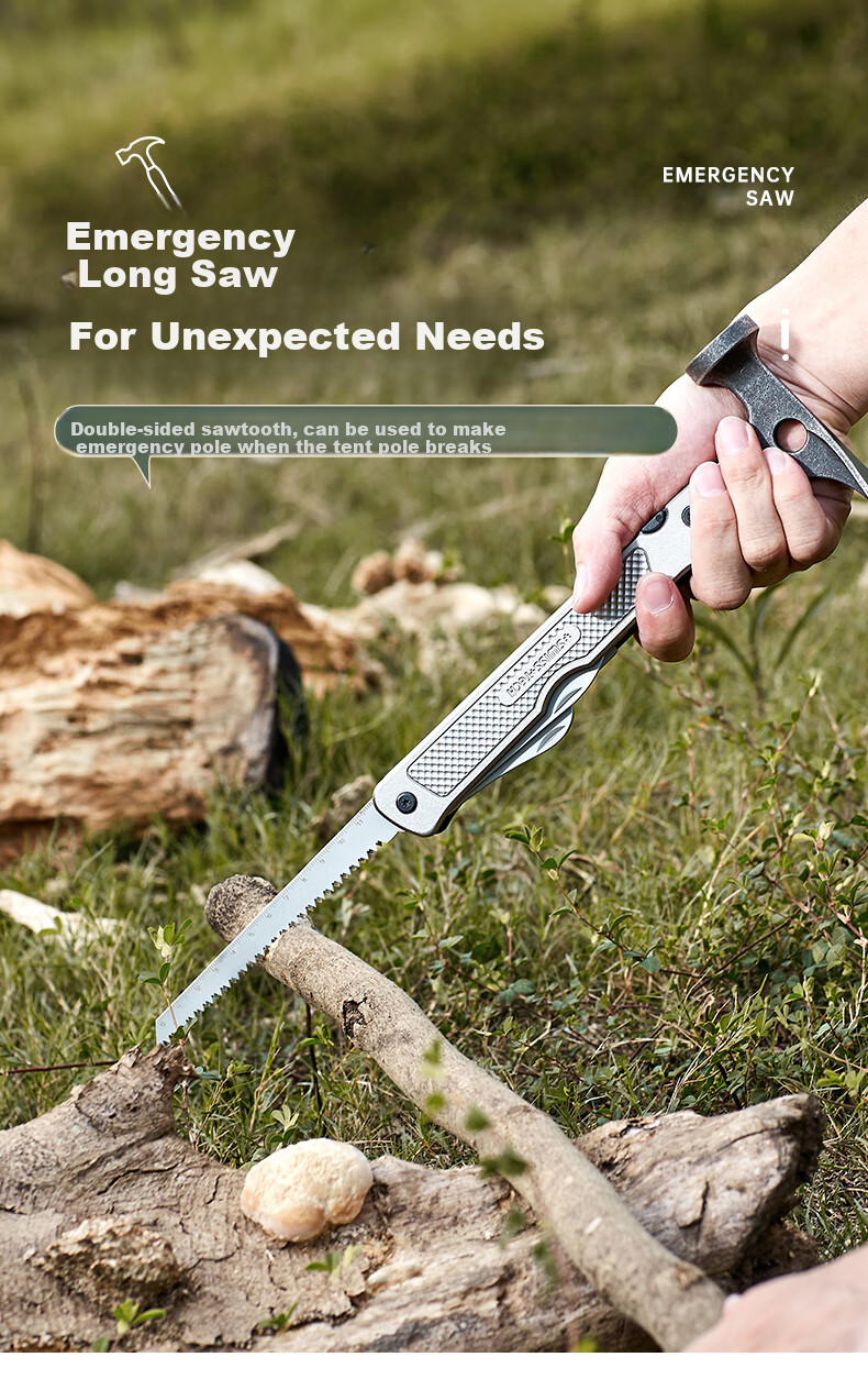 SHEFFIELD Swiss Technology Outdoor Camping Ground Stake Hammer Multi-Functional Hammer Tent Canopy Hammer Mallet Camping Ram's Horn Hammer 6