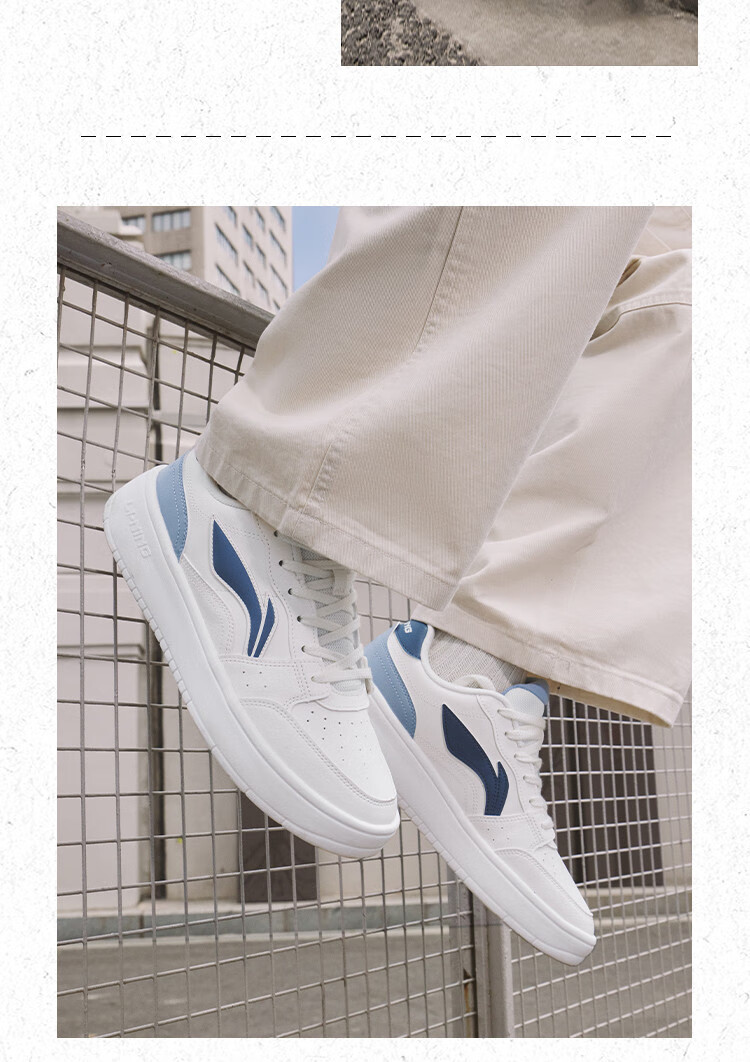 LI-NING Yuanbao Classic Casual Men's Sneakers Soft Sole Comfortable Lightweight Breathable White Sports Shoes for Men 8