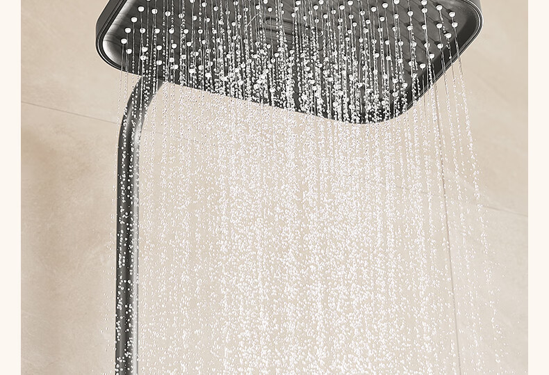 Anhua Bathroom Shower Set Brass Body Pressurized Piano Key Gun Gray Round Tube N4S9048GGW 21