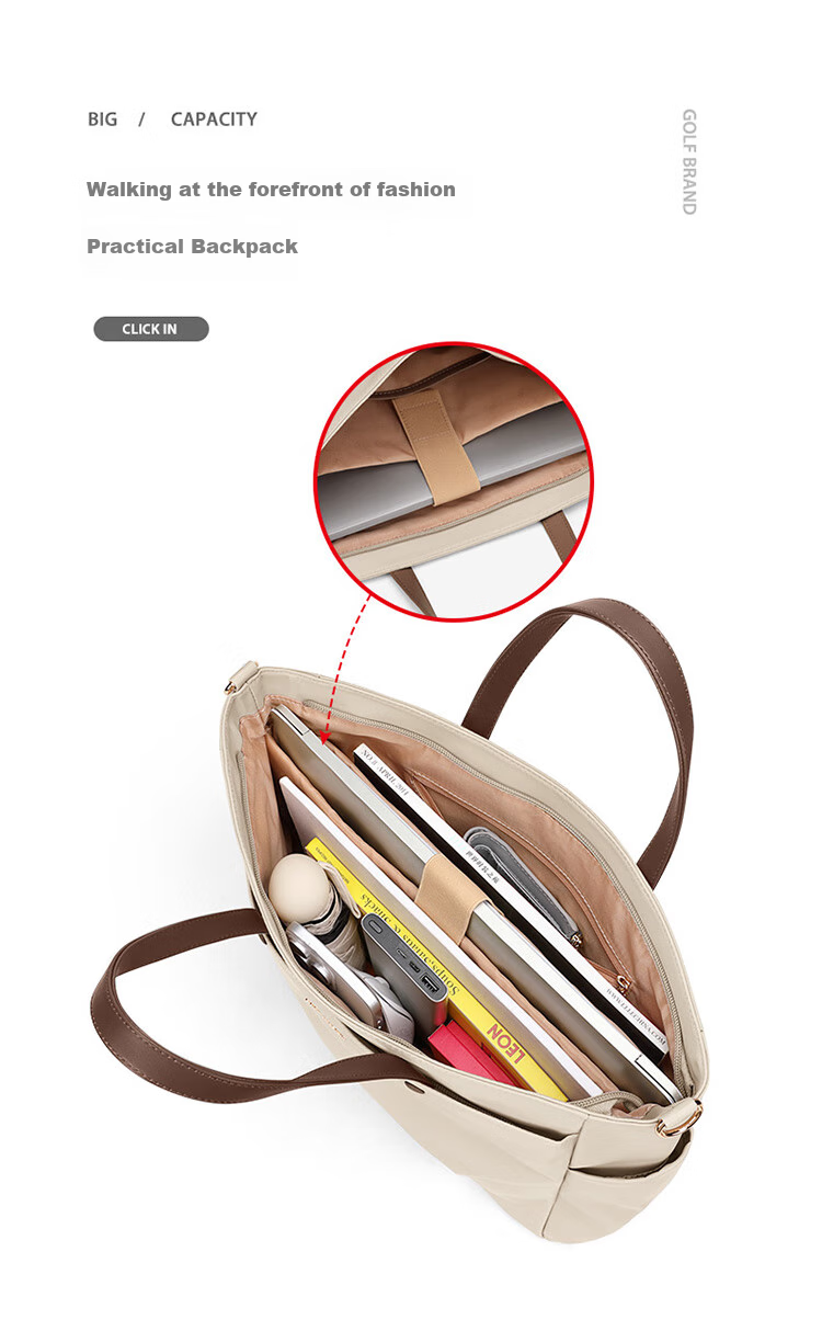 GOLF Laptop Bag for Women, 14/15.6 Inch Handheld Notebook Bag, Huawei Apple Business Briefcase, Shoulder Crossbody Bag 9