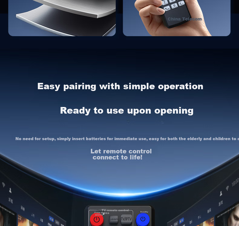 Dongpuli China Telecom All-Purpose Network Set-Top Box Remote Control Compatible with Huawei, ZTE, Fenghuo, China Telecom IPTV Universal Telecom Set-Top Box Universal Remote Control 2