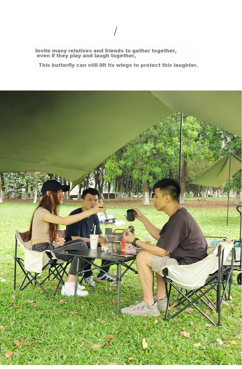 Beifute Outdoor Camping Silver-Coated Car Side Canopy Tent, Sunshade Shelter, Rainproof, Portable Picnic Equipment for 6-10 People 9