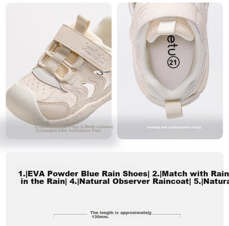 Katetu Toddler Sandals, Children's Summer Shoes, Functional Shoes for Ages 1-3, Closed-Toe Breathable Beach Shoes X4BEA24 10
