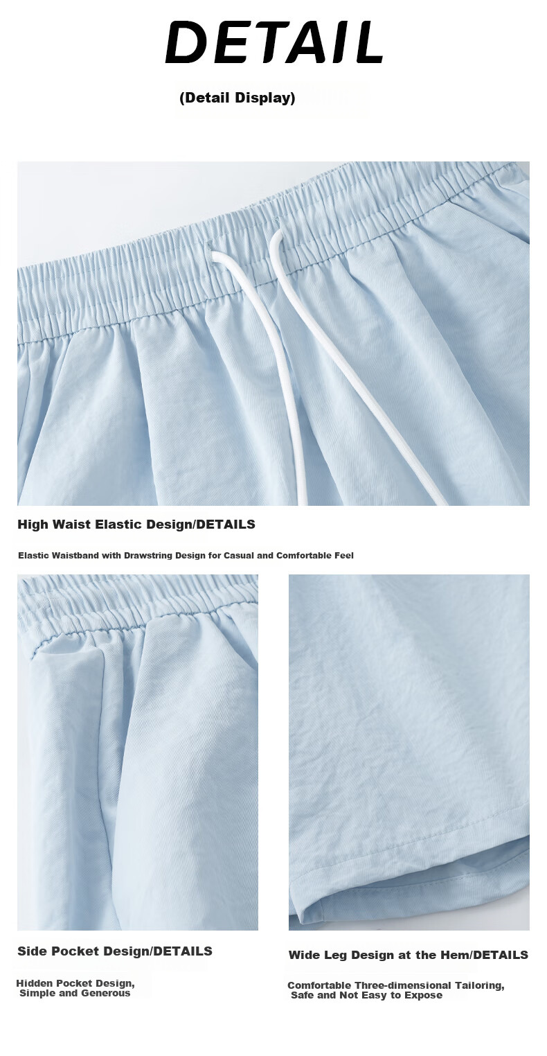 Jeanswest Women's Shorts for Outdoor Wear, Summer New Fashion Versatile Cool Milk Puff Pants, High-Waisted Slimming A-Line Shorts 14