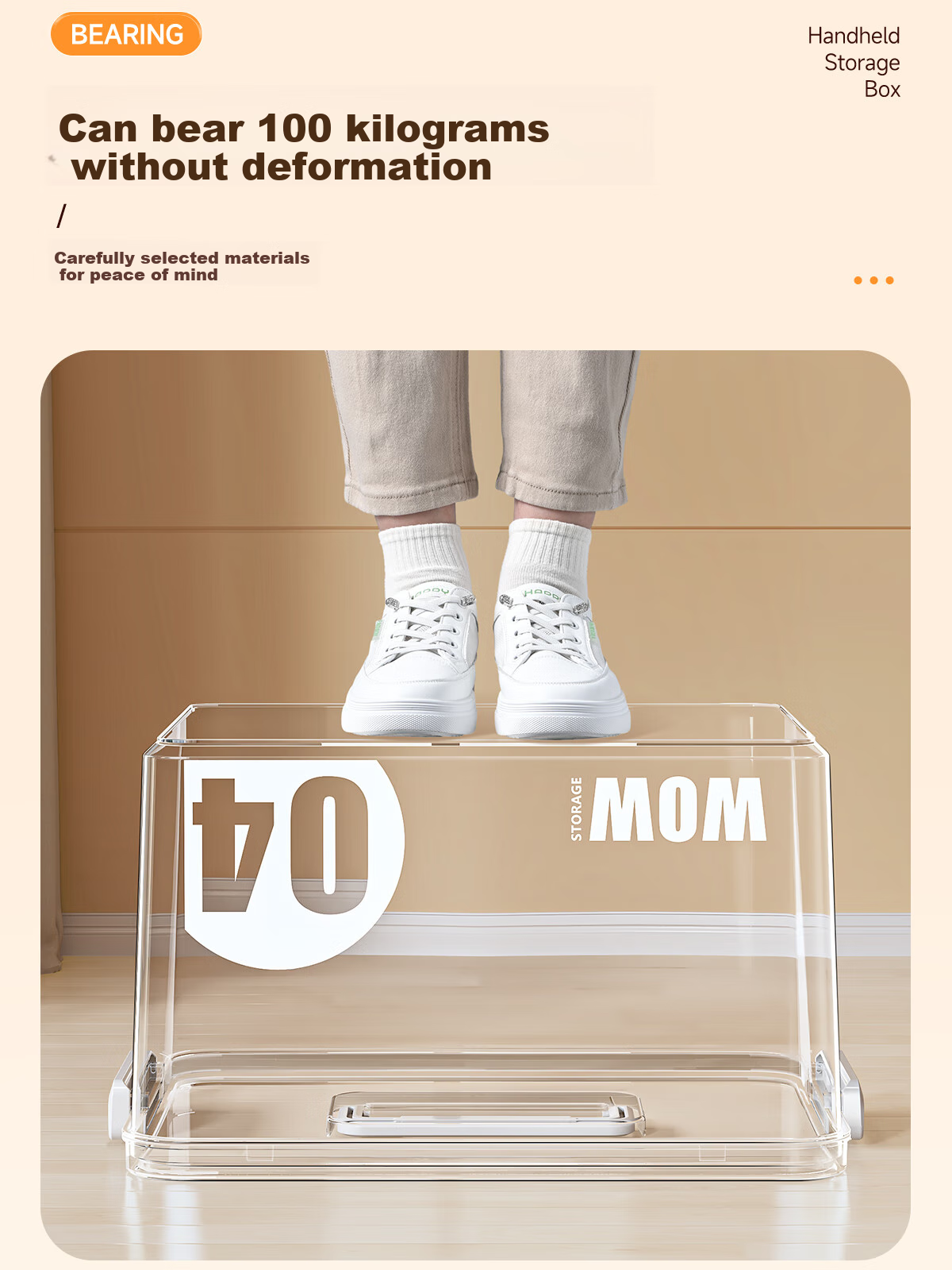 Dengbi Thick Transparent Handheld Storage Box, Household Clothes And Book Storage Container, Large Capacity Snack Toy Plastic Organizer Box 7
