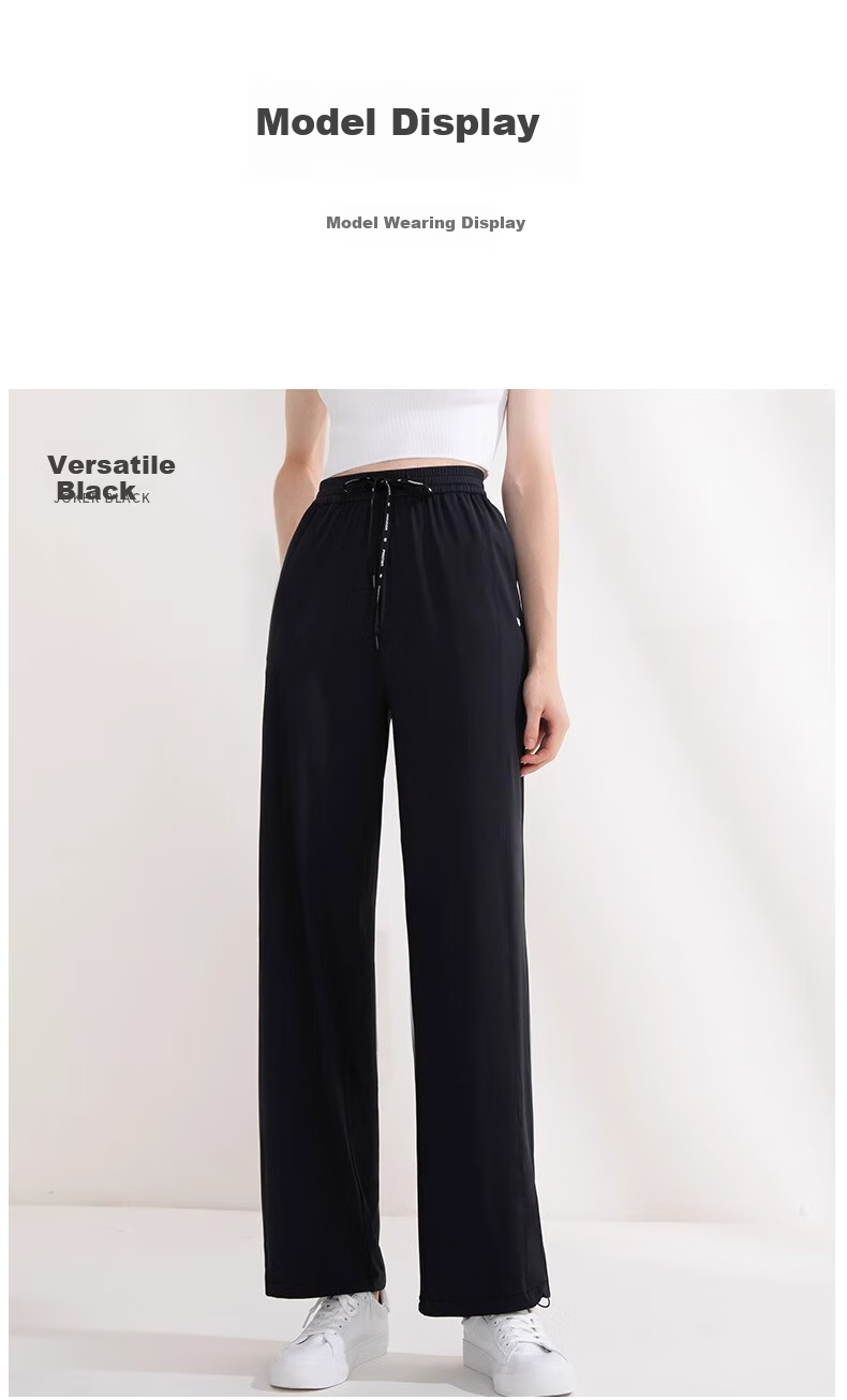 Moxun Women's Cooling Sunscreen Casual Pants Summer Cool Wide-Leg Straight Slim Trousers Convertible 21