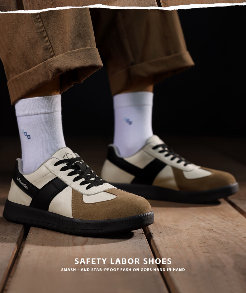 Lanoudun Safety Shoes for Men, Steel Toe Cap, Puncture-Resistant, Lightweight Work Boots, Non-Slip Training Shoes D237 Size 43 9