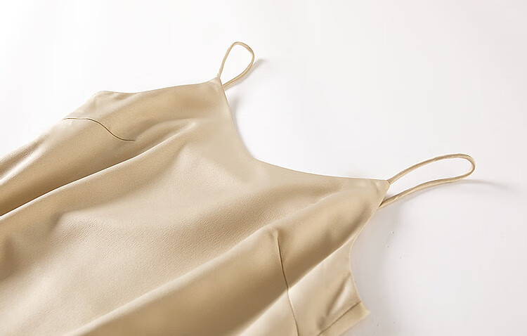 Dme [Glossy Satin Spaghetti Strap Dress], Summer Elegant X-Shaped Spaghetti Strap Midi Dress for Wome 6