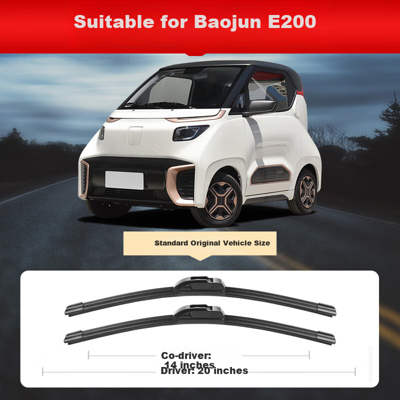 Ouji Boneless Car Windshield Wiper for 2018-2020 Baojun E200, Original Size A-Grade Rubber Strip Wiper Blade