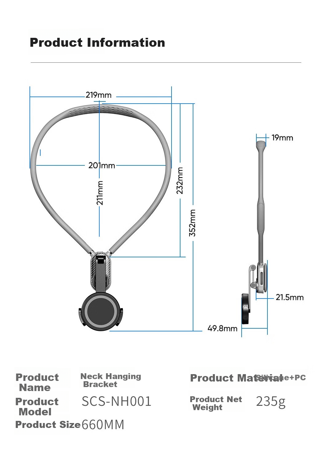 FUNSNAP Magnetic Neck Strap Phone Holder, Chest-Mounted First-Person View Stand, Outdoor Cycling Fishing Shooting Photography Handle [Magnetic Model] 10