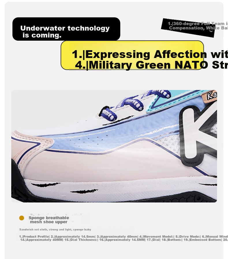 KAWASAKI Badminton Shoes SpongeBob SquarePants Collaboration Edition Sports Shoes for Men And Women C32026 Blue-Squid Brother Size 42 8