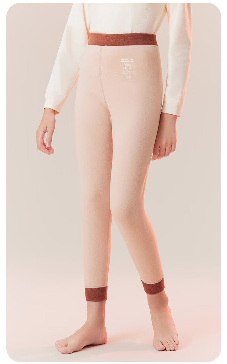 Dingguagua Children's Thermal Fleece-Lined Autumn and Winter Leggings for Girls, Thickened Cotton Pants for Kids 2