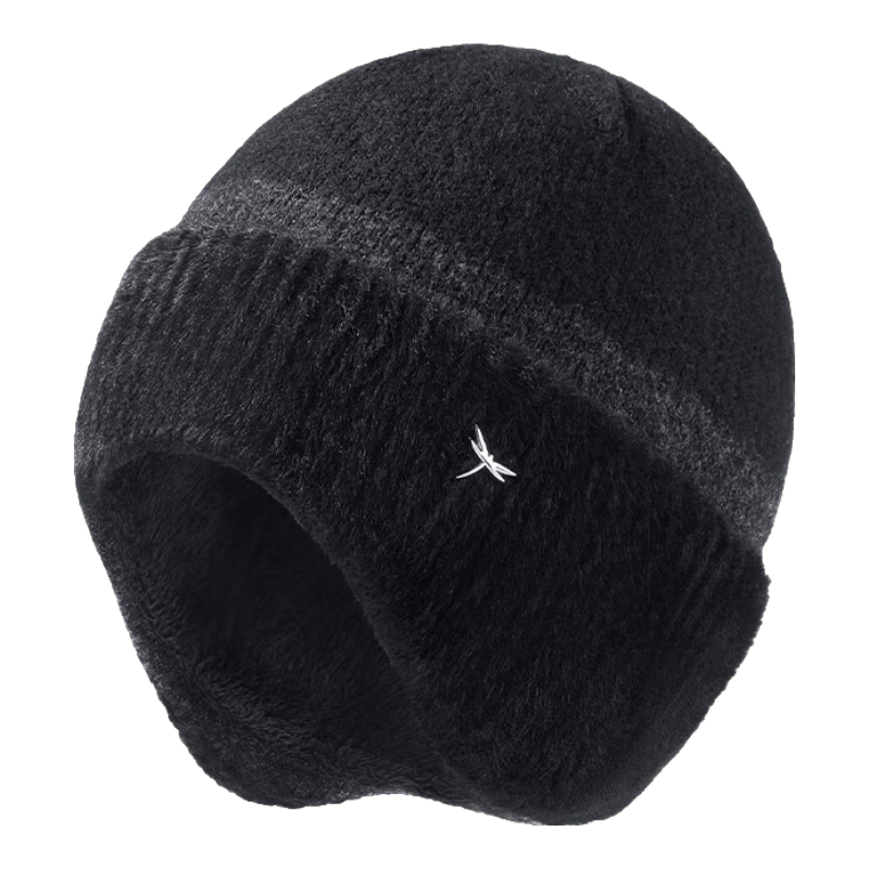 RED DRAGONFLY Men's Winter Knitted Warm Beanie Windproof Cold-Resistant Fleece-Lined Cotton Hat