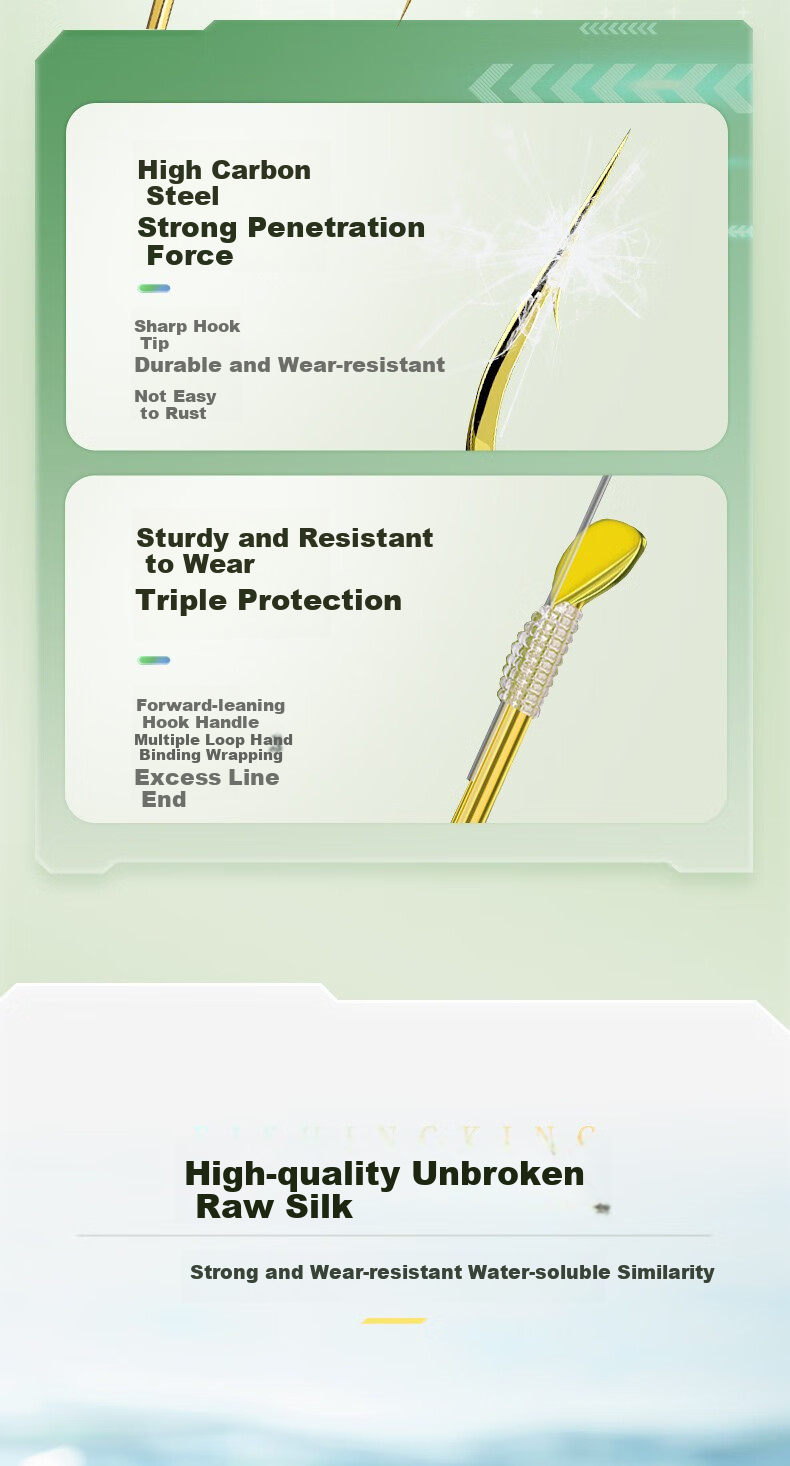 Diaoyuwang Stream Fishing Line Set, Baitiao Maokousi Baitao Fish Line, Seven-Star Float Fish Hook Ready-Made Set, 2 Rolls of Line + 5 Sets of Hooks 8