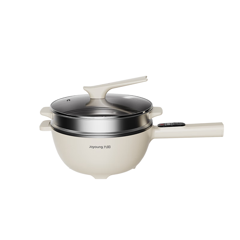 Joyoung Electric Wok, 4L Electric Hot Pot, Smart Reservation Multi-Functional Pot, All-In Stir-Fry Pan for Home Use, Non-Stick Pot, Hot Pot, Steaming, Frying, Braising, Stir-Frying [Steamer Model] GC66S