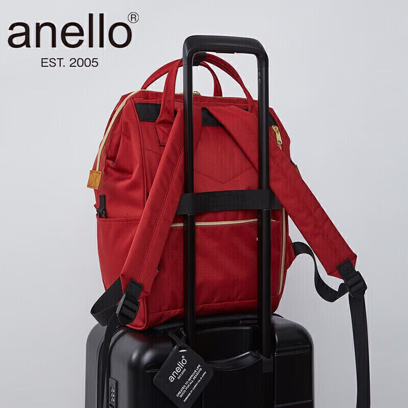 Anello Japanese Laotian Backpack for Men And Women, Upgraded Schoolbag, Runaway Bag with Laptop Compartment, Small Size in Red, Blue And White