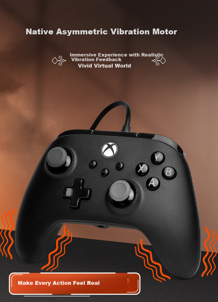 PowerA Microsoft Xbox Authorized Xbox Controller Wired Gamepad for PC/Xbox Adjustable Hall Effect Joysticks Black Myth: Wukong PUBG Black Plus Controller 6