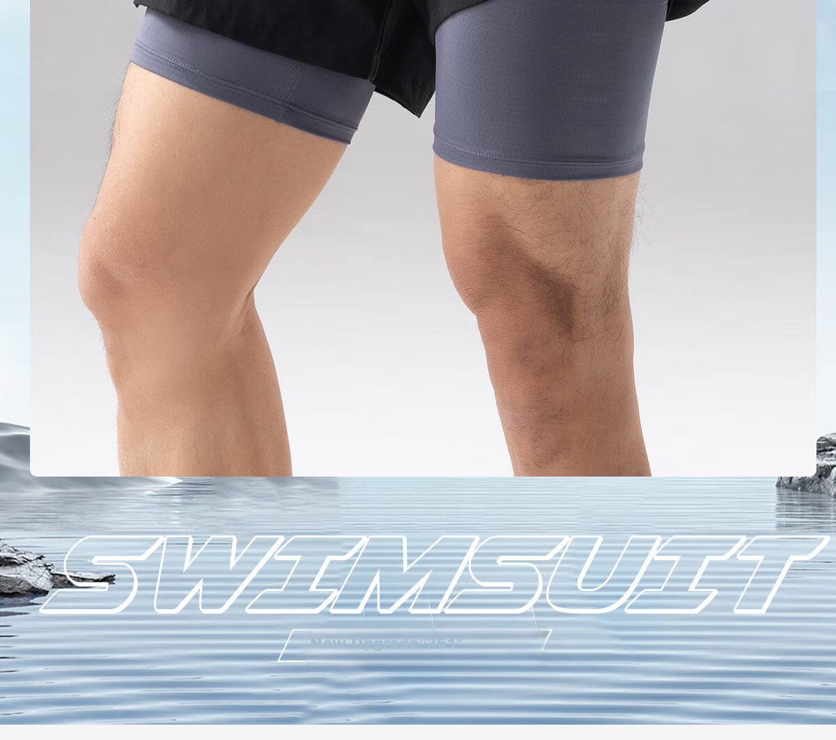 361° Men's Swim Trunks And Swimsuit Set, Fake Two-Piece Design to Prevent Embarrassment, Long-Sleeve Sun Protection, Vacation Hot Spring Swimming Gear 9