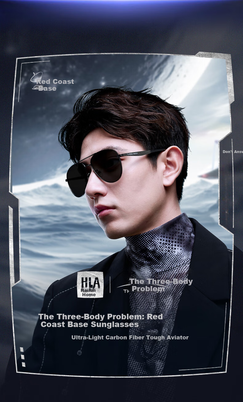HLA [Three-Body Collaboration] Polarized Sunglasses, Carbon Fiber Sunglasses for Men, Driving-Specific Glasses, Birthday Gift 1