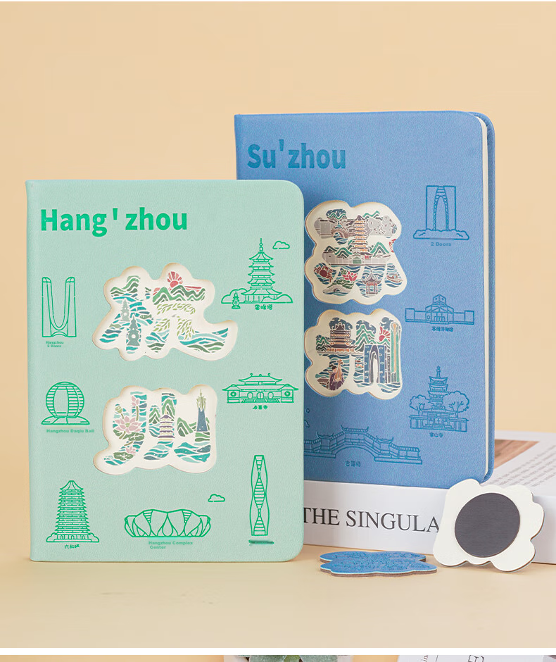 TENGXIONG City Stamp Collection Travel Journal Blank Notebook High-Quality Stamp Album for Mid-Autumn Festival, National Day Outings, Forbidden City Museum, Tourism Stamp Collection Chengdu 6