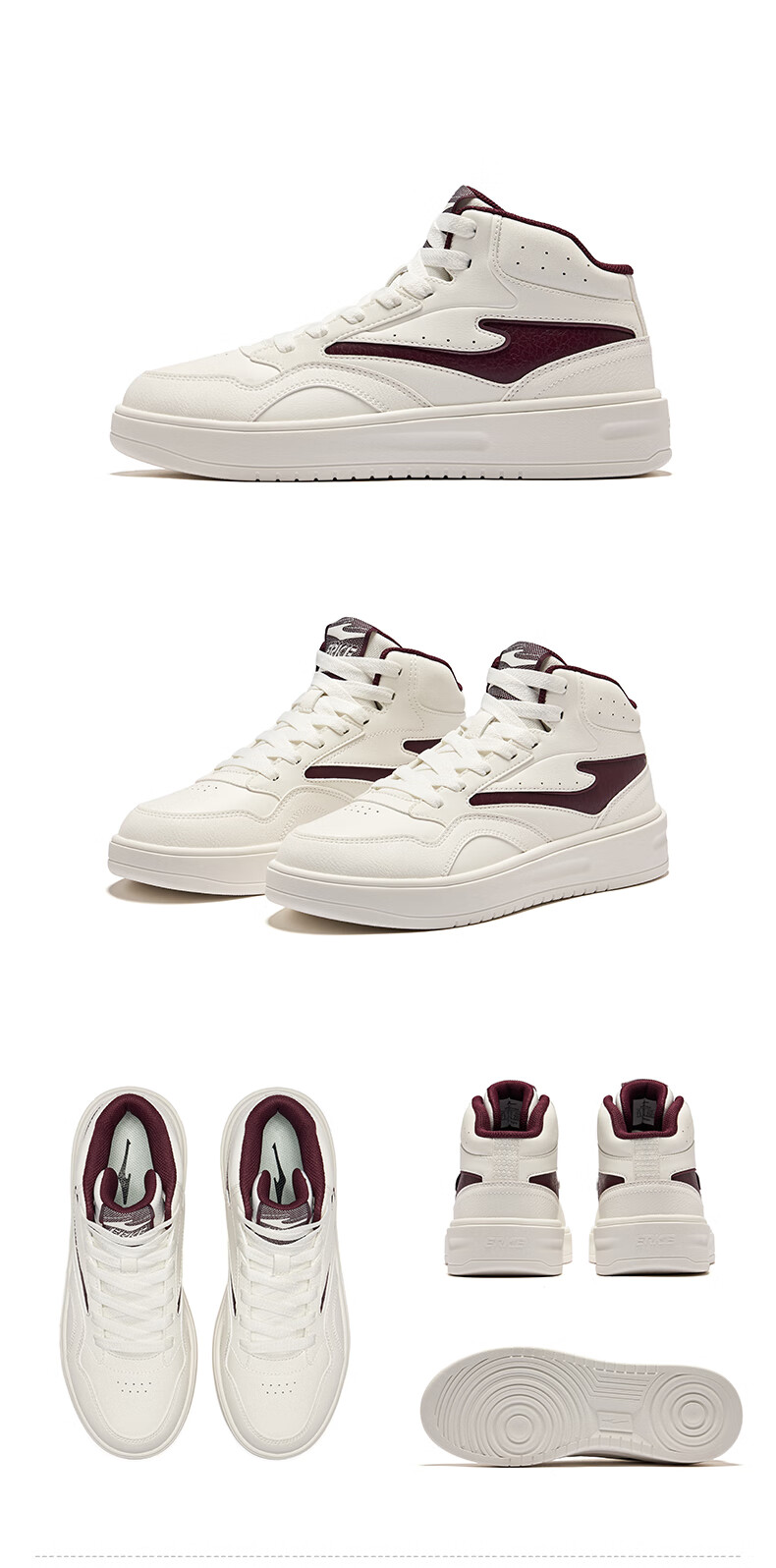 ERKE Men's High-Top Sneakers New Casual Sports Shoes Waterproof Leather Athletic Shoes Snow-Melting 21