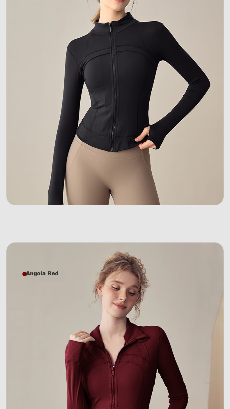 BOPRUIEY Women's Short Jacket, Spring And Summer Yoga Wear, Long-Sleeve Zip-Up Top, Skin-Friendly, Naked Feel, Slim-Fit Sports Coat for Outer Wear 17