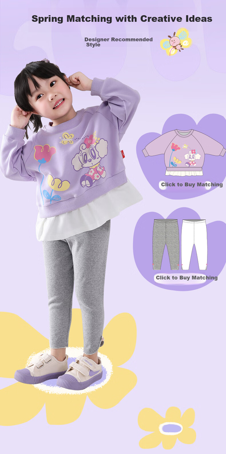 BOBDOG Girls' Leggings, Spring And Autumn Thin Style, Children's Outer Wear Long Pants, Baby Stylish Trousers, Girls' Spring And Summer Elastic Capri Pants 5