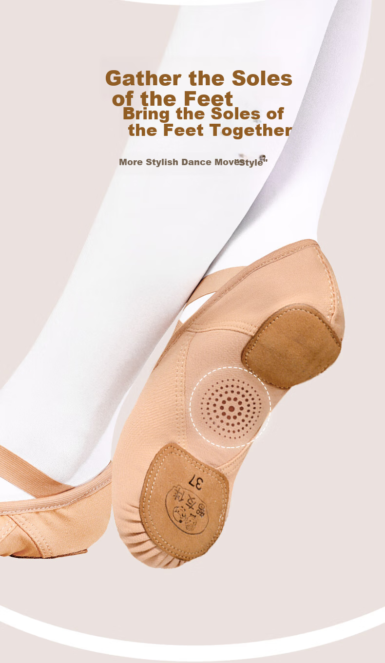 Zhiyouban Adult Dance Shoes for Women, Soft Sole, Elastic Fabric, Skin Color, Ballet Performance, Chinese Dance, Dancing Practice, Exam-Specific 8