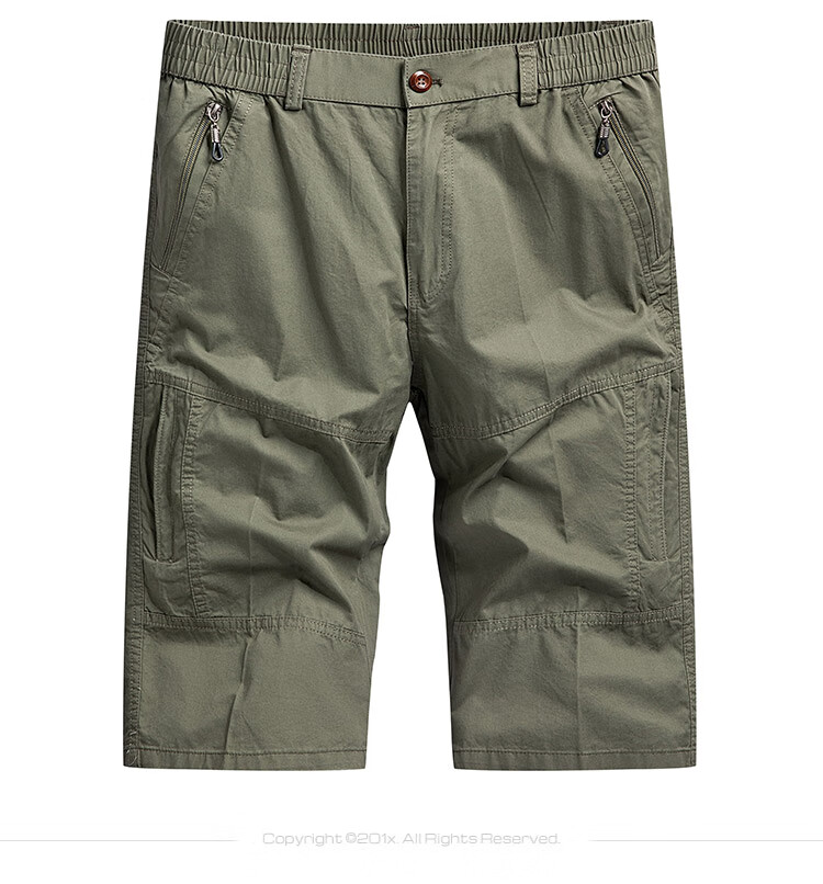 ROMON Summer Men's Workwear Cropped Pants Cotton Breathable Simple Youth Sports Shorts Beach Pants Xinjiang Pure Cotton 12