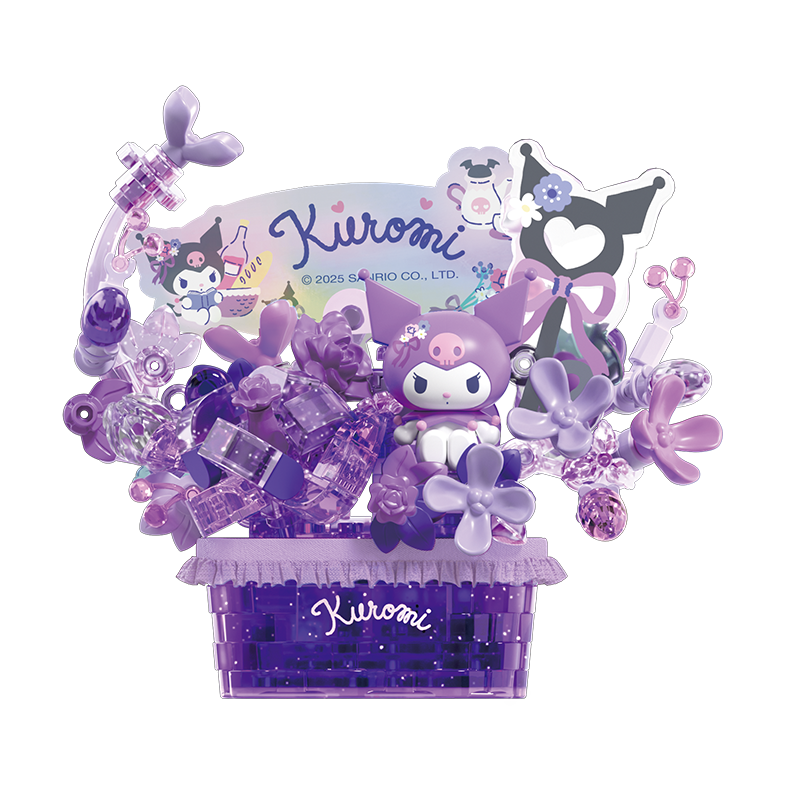 Yueguangshe Sanrio Collaboration Floral Secret Language Blind Box Building Blocks Toy, Gift for Girlfriends, Birthday And Christmas Present