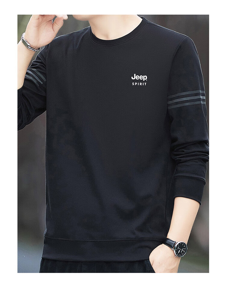 JEEP SPIRIT Men's Sweatshirt, Long-Sleeve T-Shirt, Men's Jacket, Autumn And Winter High-End Outerwear, Casual Base Layer 5