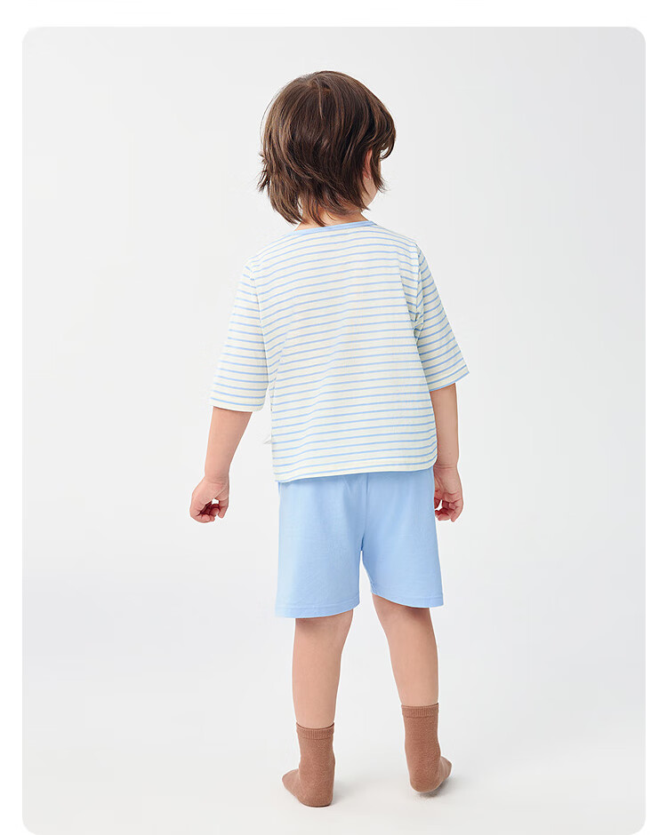 Balabala Kids Pajama Set Boys Girls Homewear Toddler Older Children Air Conditioning Clothes Summer New Pure Cotton 6