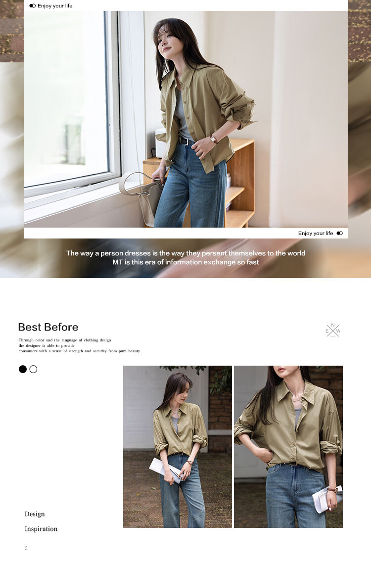 Mt Korean Style Relaxed Fit Autumn Waist-Defined Batwing Sleeve Shirt 2