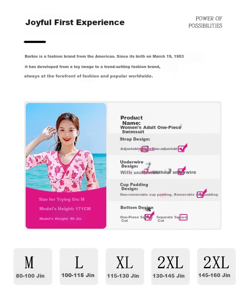 Barbie Conservative One-Piece Swimsuit for Women, Tummy Control Slimming Sexy Plus Size Swimwear Dress for Beach Vacation Hot Springs 3
