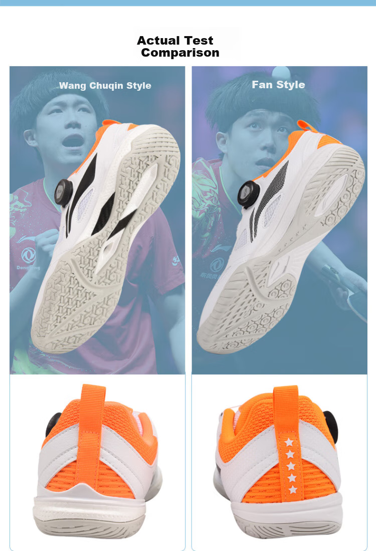 Li-Ning Table Tennis Shoes, Men's Sports Shoes MAGE ESS, Specialized for Table Tennis, Breathable And Non-Slip, White And Orange, Size 44 7