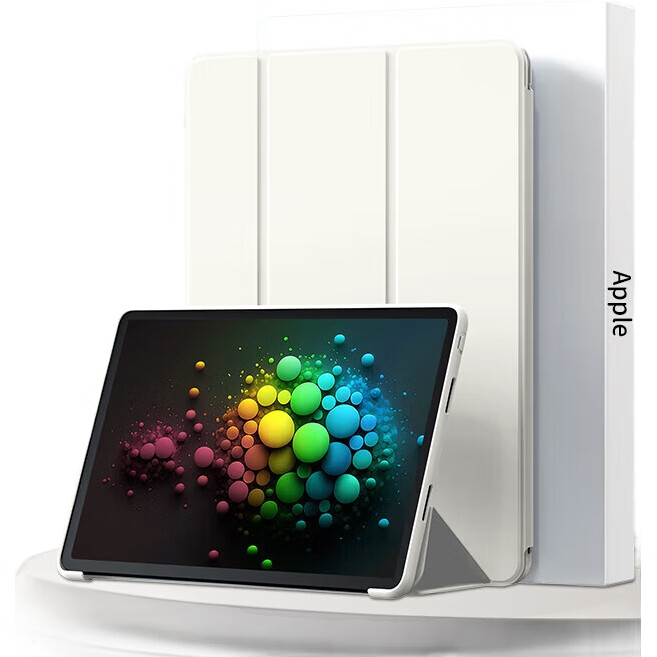 Чехол-книжка Zhiting для iPad 9/8/7, 10.2 дюйма, с функцией Smart Sleep/Wake, полноэкранный, противоударный, тонкий, с тройной подставкой, цвет "Свежий Кремовый Белый"