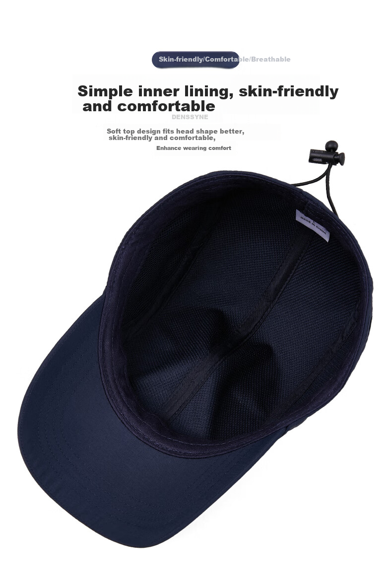 Denssyne Rear-Sealed Cap for Men, Summer Quick-Dry Hat, Breathable Running Cap, All-Season Baseball Cap, Full Sealing Visor Cap 4