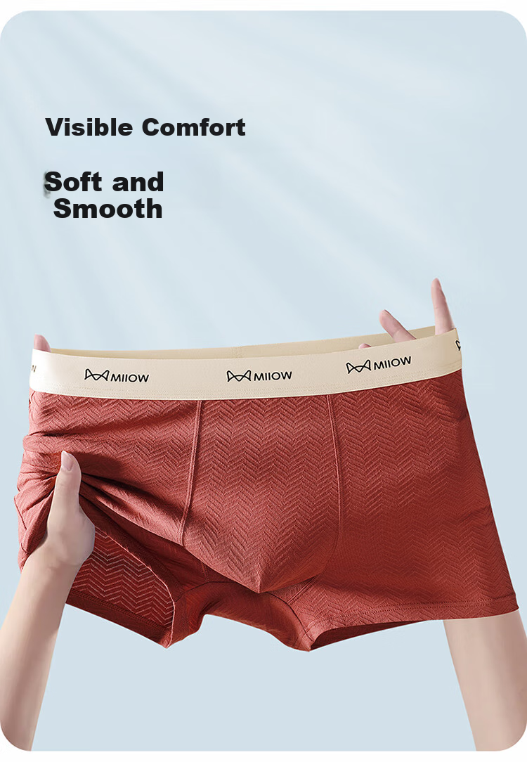 MiiOW Men's Underwear [2025 New Style], 7A Antibacterial Pure Cotton Seamless Breathable Youth Large Size Boxer Briefs 9