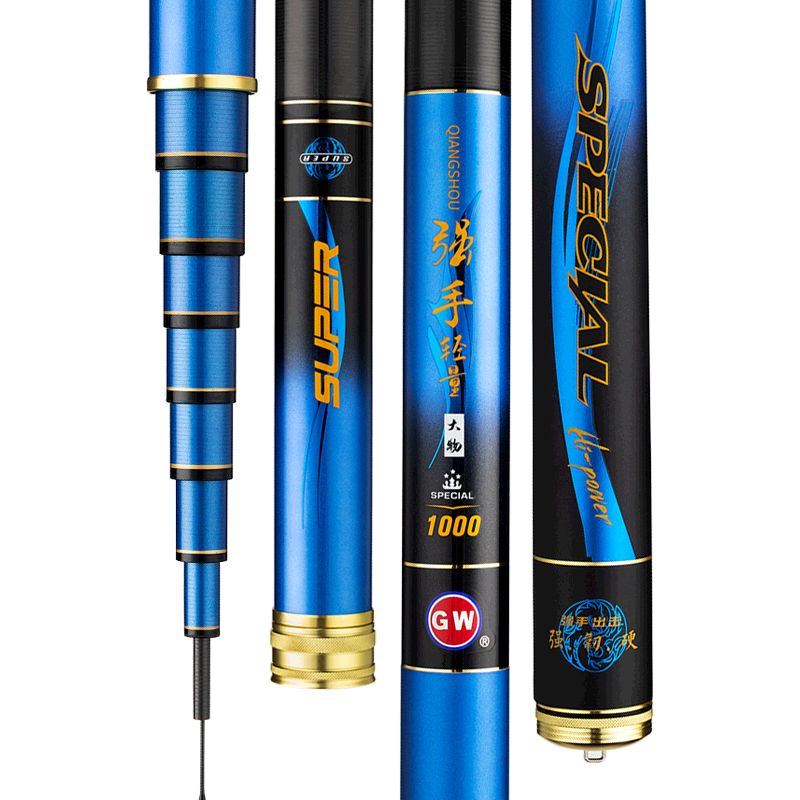 GW 8.1-Meter Fishing Rod, Handheld Rod, Strong And Lightweight, Big Fish Rod, Silver Carp And Bighead Carp Rod, 19 Sections, 6H Ultra-Light And Ultra-Hard Fishing Pole, Platform Fishing Rod