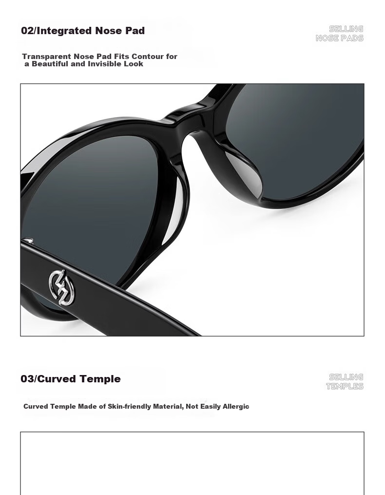 HORIEN Cat Eye Sunglasses, New Style for Men And Women, UV Protection, Sun Protection, Oval Frame, Trendy Small Frame, Retro Glasses 14