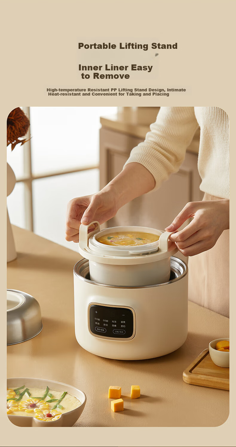 OIDIRE (Oudian) Electric Stew Pot, Double Boiler Soup Cooker, Health-Preserving Ceramic Pot with Automatic Timer for Bird's Nest And Baby Food, ODI-DDZ23A Steamer Model 17