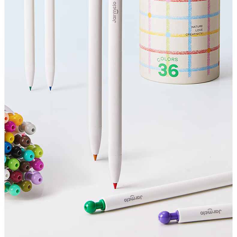 Melo Childhood Small Colorful Automatic Oil-Based Colored Pencil Refill Erasable Children's Colored Pencil Drawing Art Student Kindergarten Primary School Beginner Replacement 24-Color Drawing Pen 3