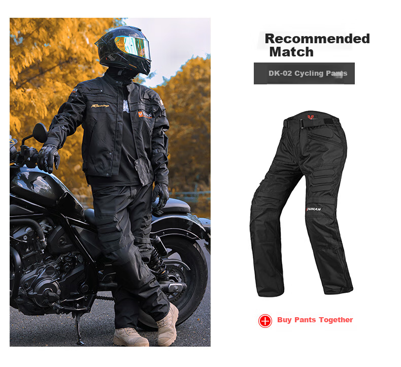DUHAN Men's Motorcycle Riding Jacket Four-Season Racing Suit Upgraded Protective Gear Motorbike Protective Anti-Fall Detachable Liner Jacket 9