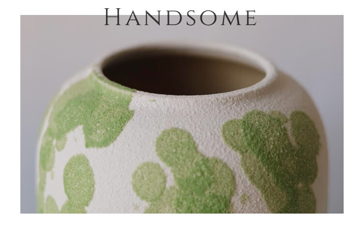Fan Ye Ceramic Vase Wabi-Sabi Style Ink Splash Vintage Coarse Pottery Flower Container Decorative Prop New Home Gift 7
