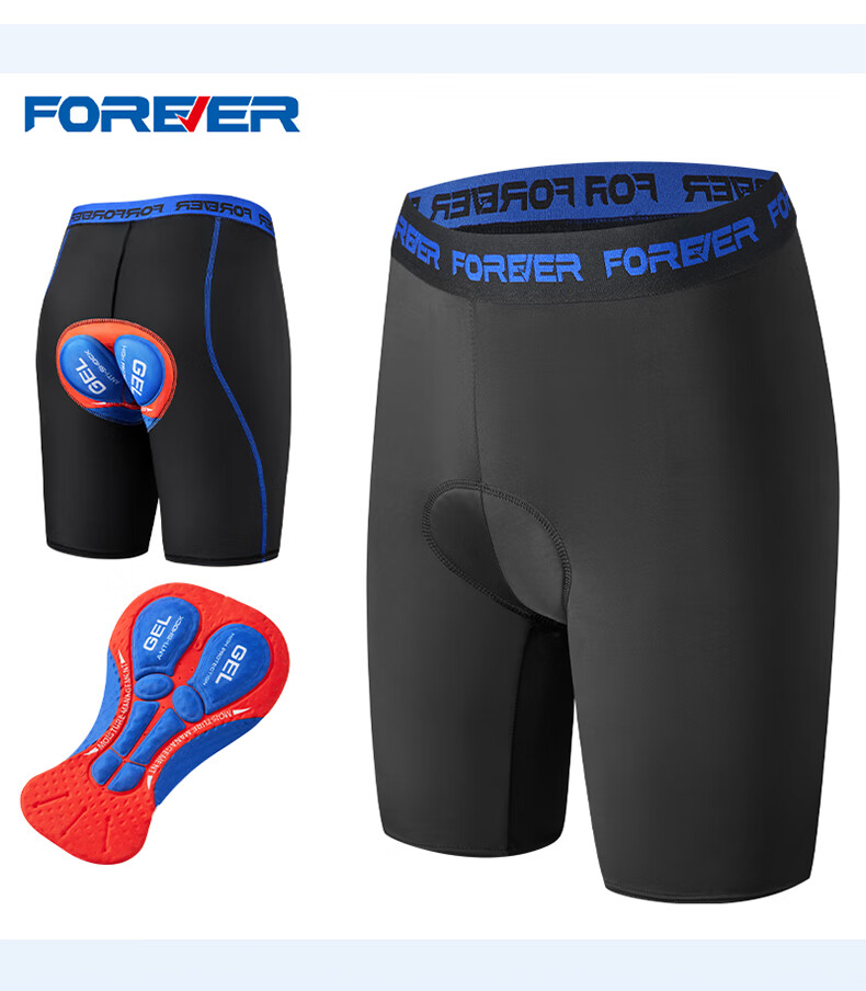 Forever Quick-Dry Cycling Jersey and Pants Unisex Mountain Road Bike Sportswear Breathable Shock-Absorbing Cycling Gear Gray S 17