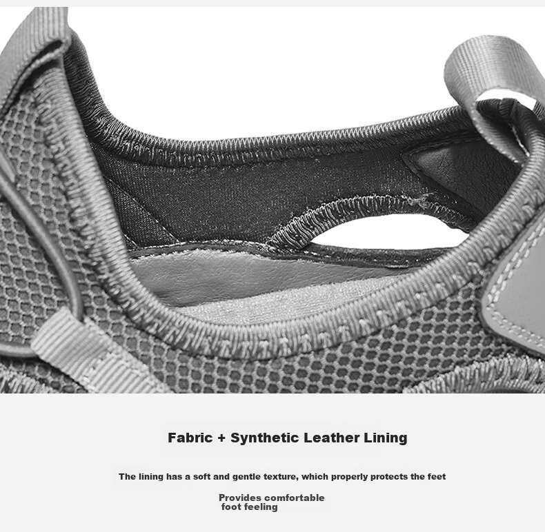 HLA Men's Shoes, Summer Breathable Casual Shoes, Men's Outdoor Shoes, Versatile Sandals, K030 Gray, Size 42 10