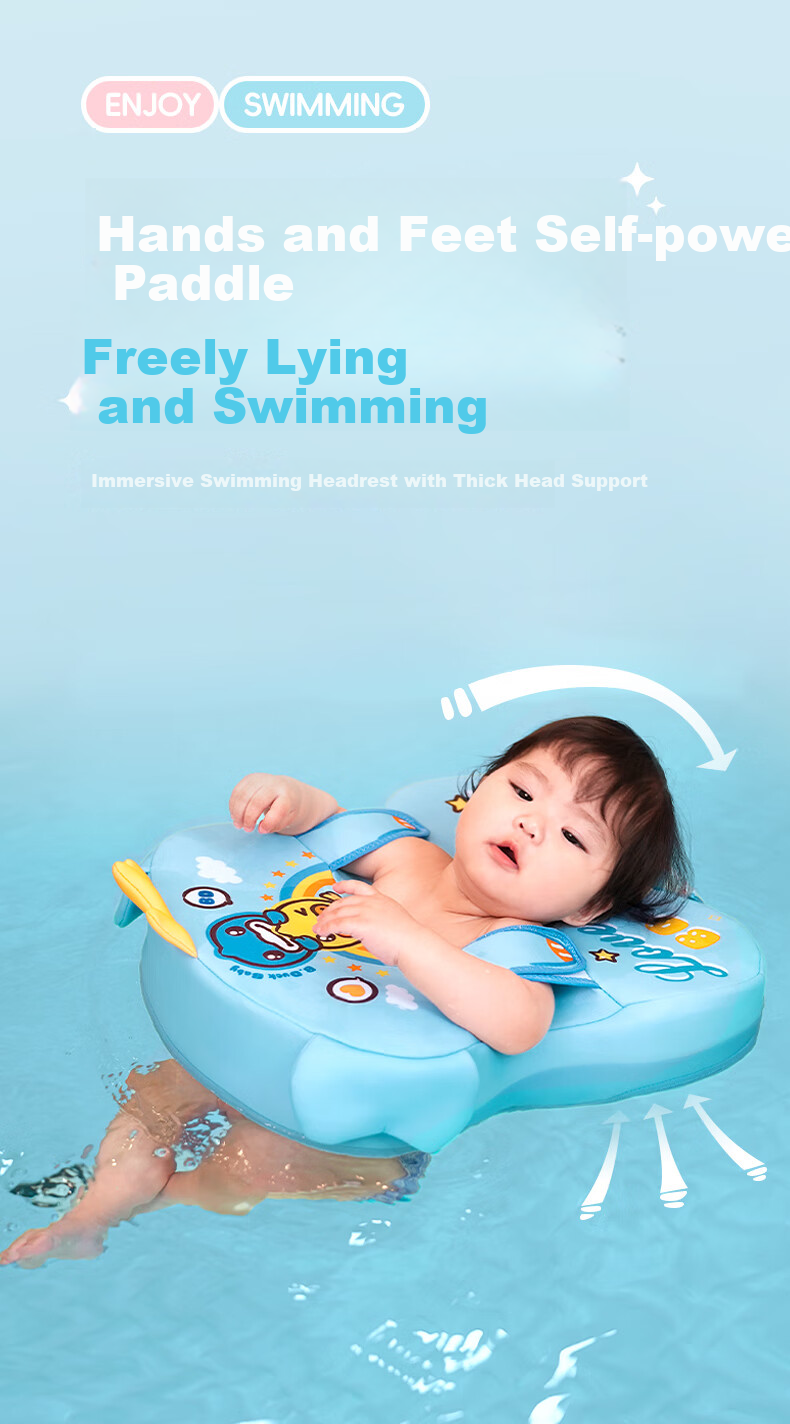 B.Duck Baby Swimming Armpit Float, Newborn Safe And Stable, Anti-Rollover, Anti-Choking, No Inflation Required Life Buoy 8