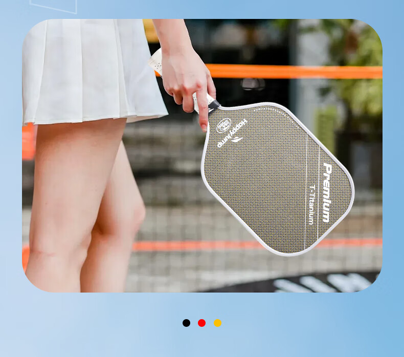 HiJump (Germany) Pickleball Paddle Gold Titanium Carbon Fiber T800 Offensive Integrated Hot-Pressed Professional Single Paddle Set 3