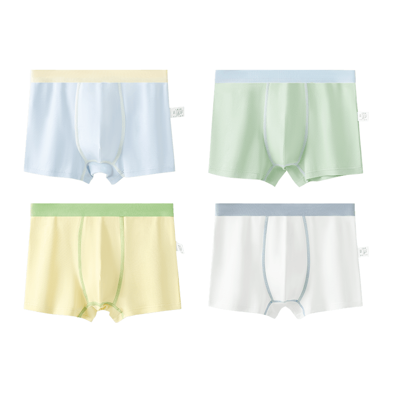 Bingxue Mian Cotton Boys' A-Class Pure Cotton Solid Color Mid-to-Large Kids Four-Point Shorts 10A Grade Antibacterial Breathable Youth