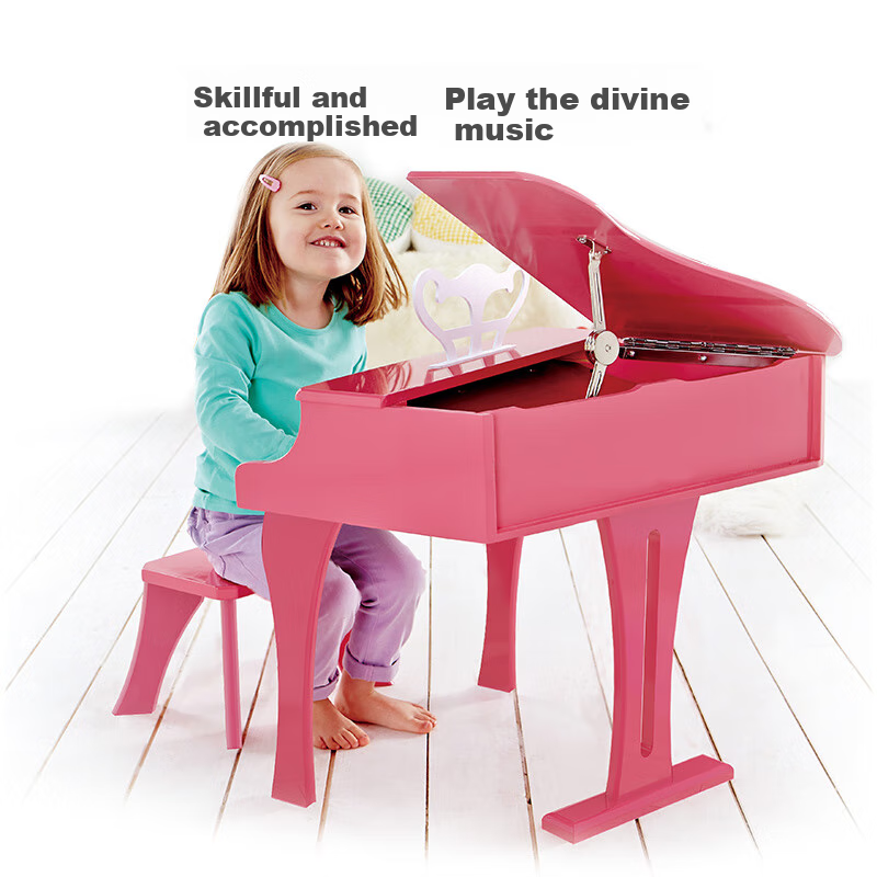 Hape (Germany), Children's Early Education Enlightenment Musical Piano Toy, 30-Key Mechanical Piano, Pink, Gift for Girls, E0319